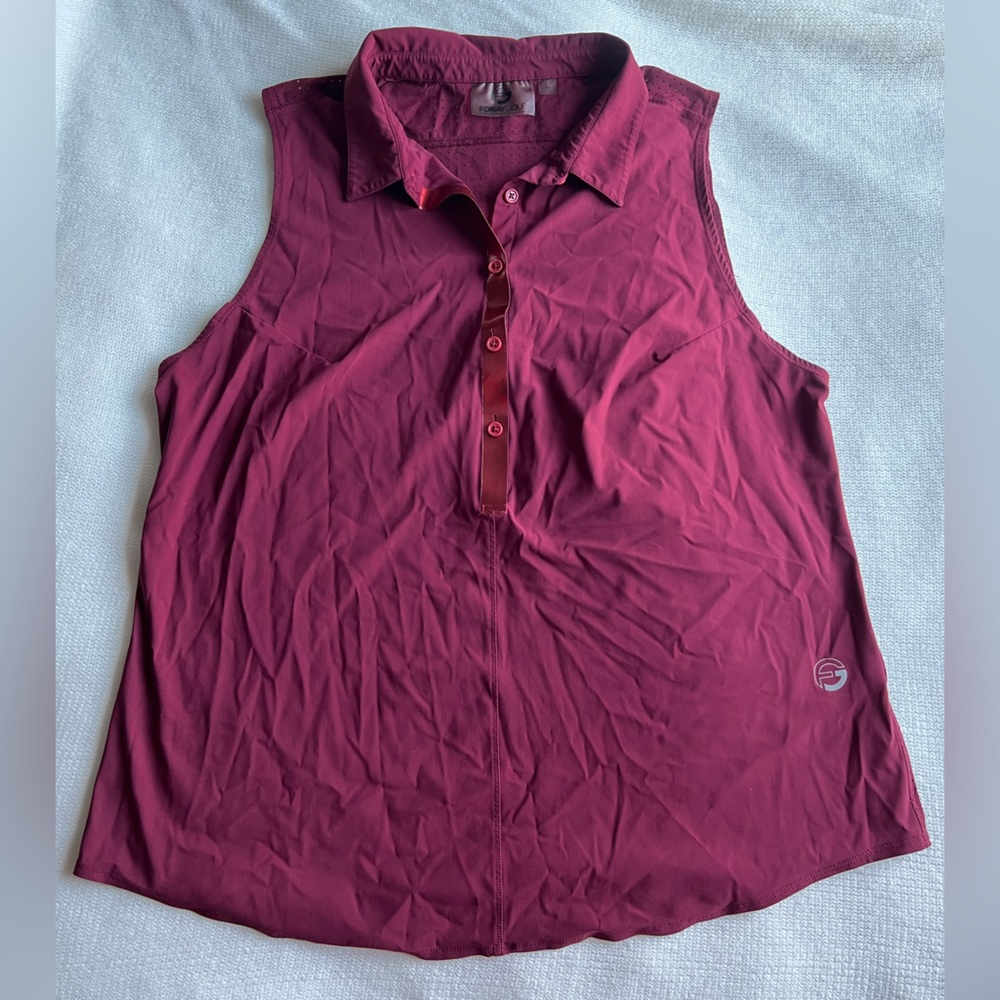Elegant Sleeveless Maroon Blouse